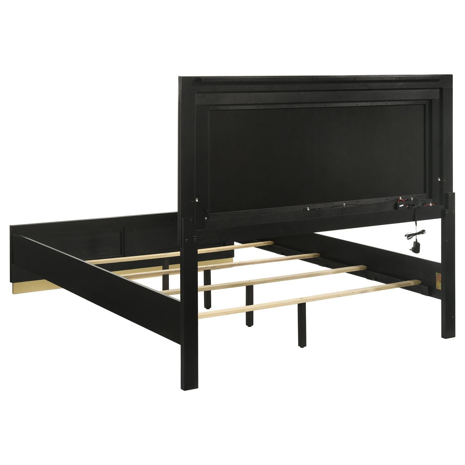 Caraway Eastern King Bed With LED Headboard Black And Grey 224781Ke [ETA: 5/8/2024] - Ella Furniture