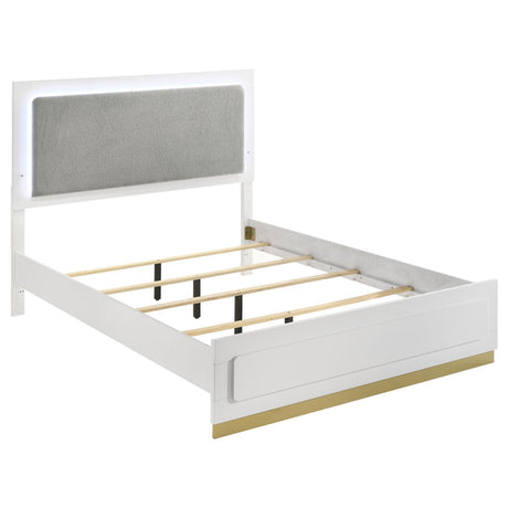 Caraway Eastern King Bed With LED Headboard White And Grey 224771Ke [ETA: 5/8/2024] - Ella Furniture