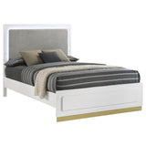 Caraway Eastern King Bed With LED Headboard White And Grey 224771Ke [ETA: 5/8/2024] - Ella Furniture