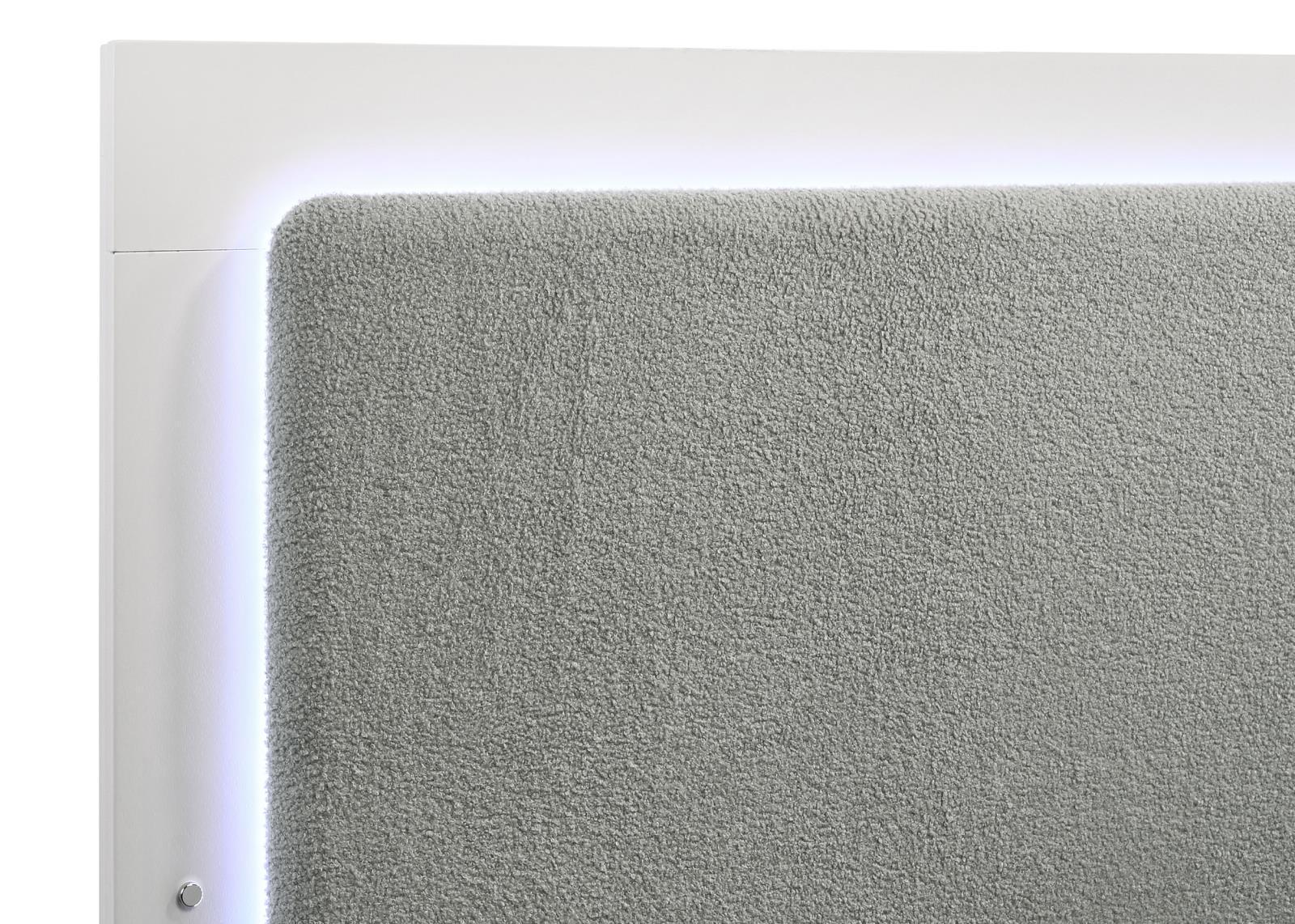 Caraway Eastern King Bed With LED Headboard White And Grey 224771Ke [ETA: 5/8/2024] - Ella Furniture