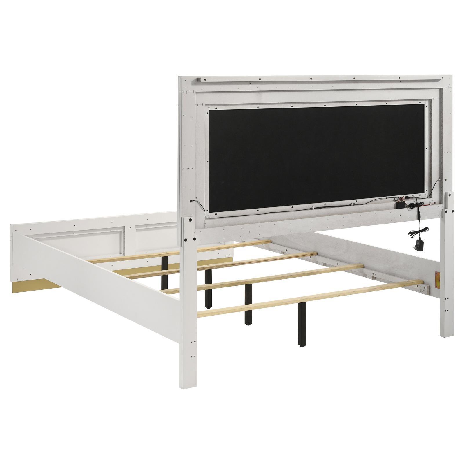 Caraway Queen Bed With LED Headboard White And Grey 224771Q [ETA: 5/8/2024] - Ella Furniture