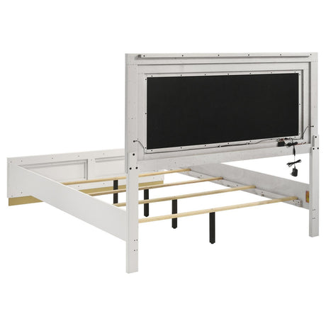 Caraway Queen Bed With LED Headboard White And Grey 224771Q [ETA: 5/8/2024] - Ella Furniture