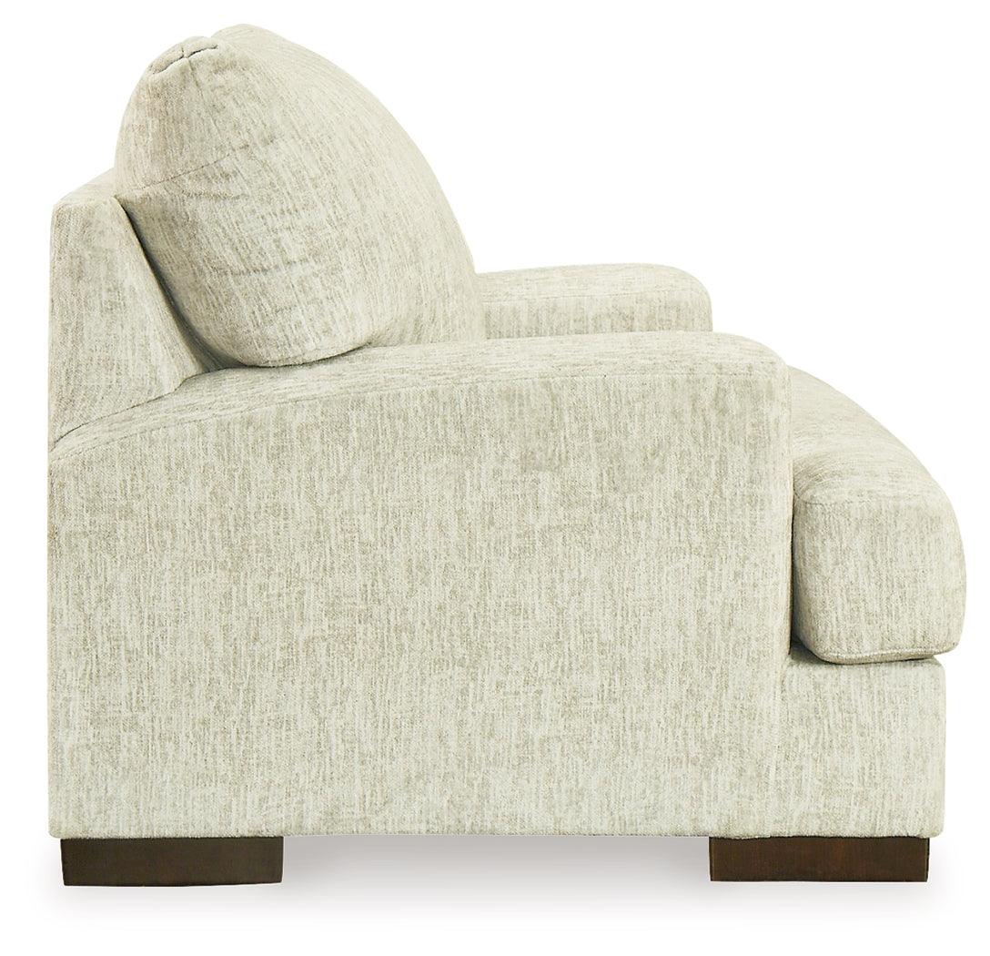 Caretti Parchment Chair And Ottoman - Ella Furniture