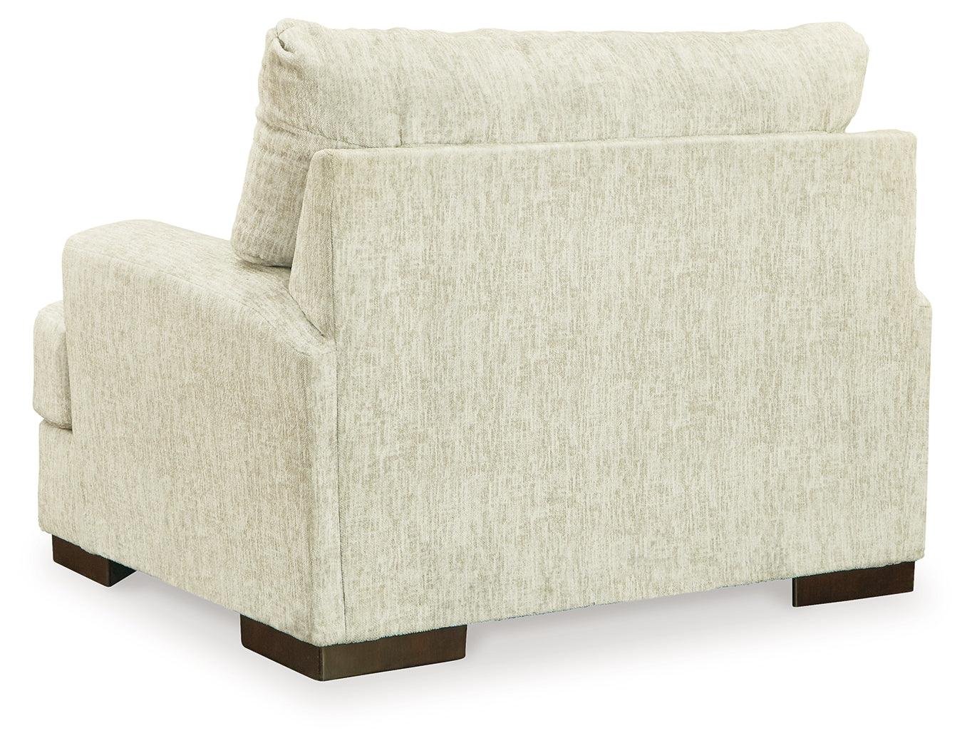 Caretti Parchment Chair And Ottoman - Ella Furniture