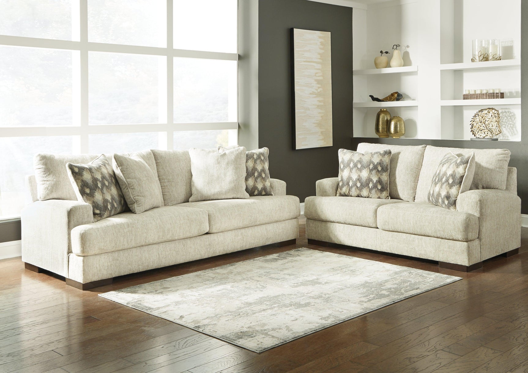 Caretti Parchment Sofa And Loveseat - Ella Furniture