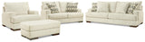 Caretti Parchment Sofa, Loveseat, Chair And Ottoman - Ella Furniture