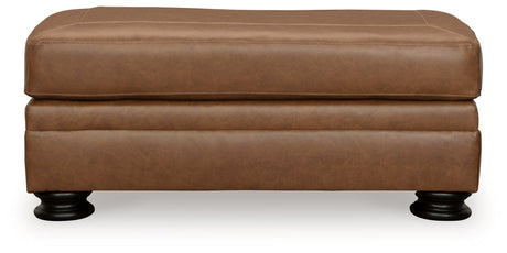 Carianna Caramel Chair And Ottoman - Ella Furniture