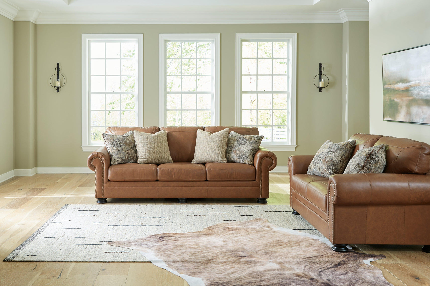 Carianna Caramel Sofa And Loveseat - Ella Furniture