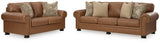 Carianna Caramel Sofa And Loveseat - Ella Furniture