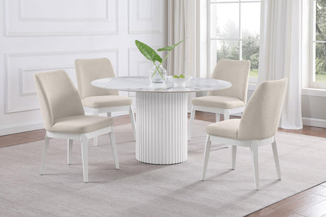 Carissa Upholstered Dining Side Chair Beige (Set of 2) 108302 - Ella Furniture