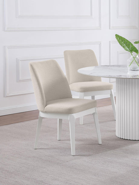 Carissa Upholstered Dining Side Chair Beige (Set of 2) 108302 - Ella Furniture