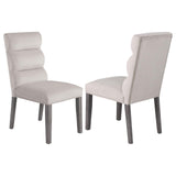 Carla Upholstered Dining Side Chair Stone (Set Of 2) 106683 - Ella Furniture