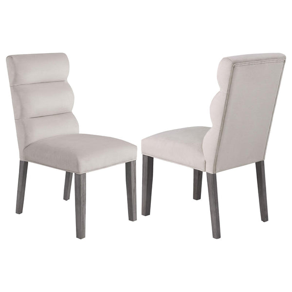 Carla Upholstered Dining Side Chair Stone (Set Of 2) 106683 - Ella Furniture