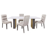 Carla Upholstered Dining Side Chair Stone (Set Of 2) 106683 - Ella Furniture