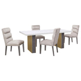 Carla Upholstered Dining Side Chair Stone (Set Of 2) 106683 - Ella Furniture