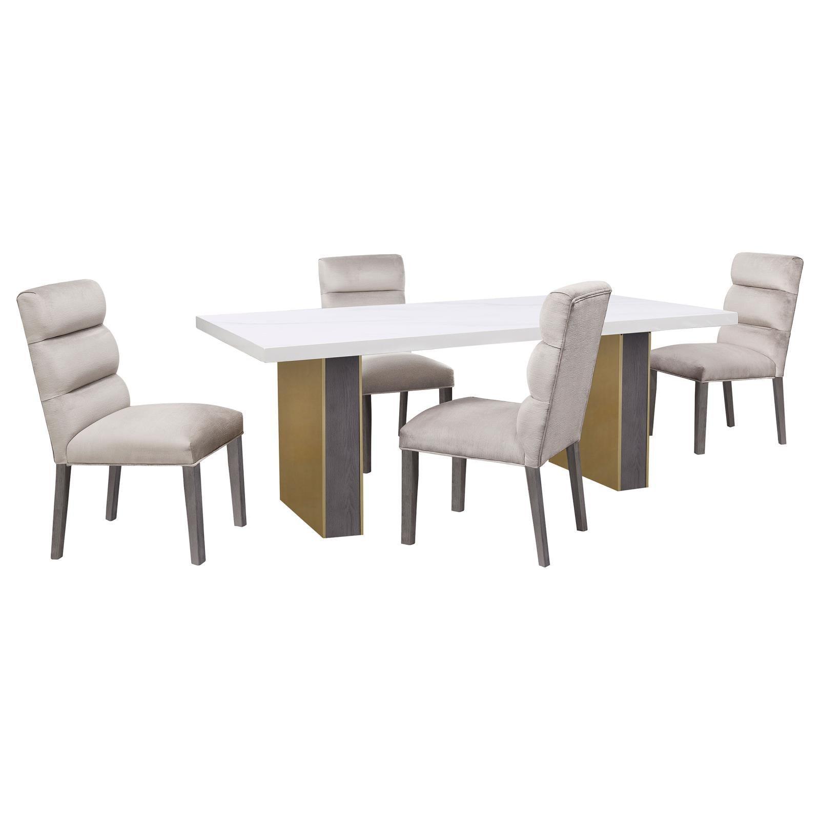Carla Upholstered Dining Side Chair Stone (Set Of 2) 106683 - Ella Furniture