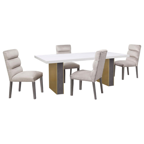 Carla Upholstered Dining Side Chair Stone (Set Of 2) 106683 - Ella Furniture