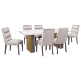 Carla Upholstered Dining Side Chair Stone (Set Of 2) 106683 - Ella Furniture