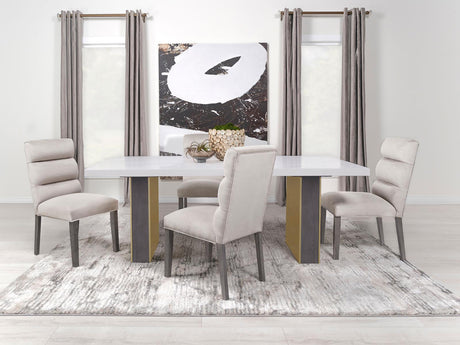 Carla Upholstered Dining Side Chair Stone (Set Of 2) 106683 - Ella Furniture