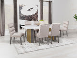 Carla Upholstered Dining Side Chair Stone (Set Of 2) 106683 - Ella Furniture