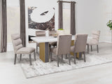 Carla Upholstered Dining Side Chair Stone (Set Of 2) 106683 - Ella Furniture