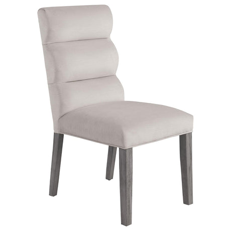 Carla Upholstered Dining Side Chair Stone (Set Of 2) 106683 - Ella Furniture