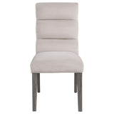Carla Upholstered Dining Side Chair Stone (Set Of 2) 106683 - Ella Furniture