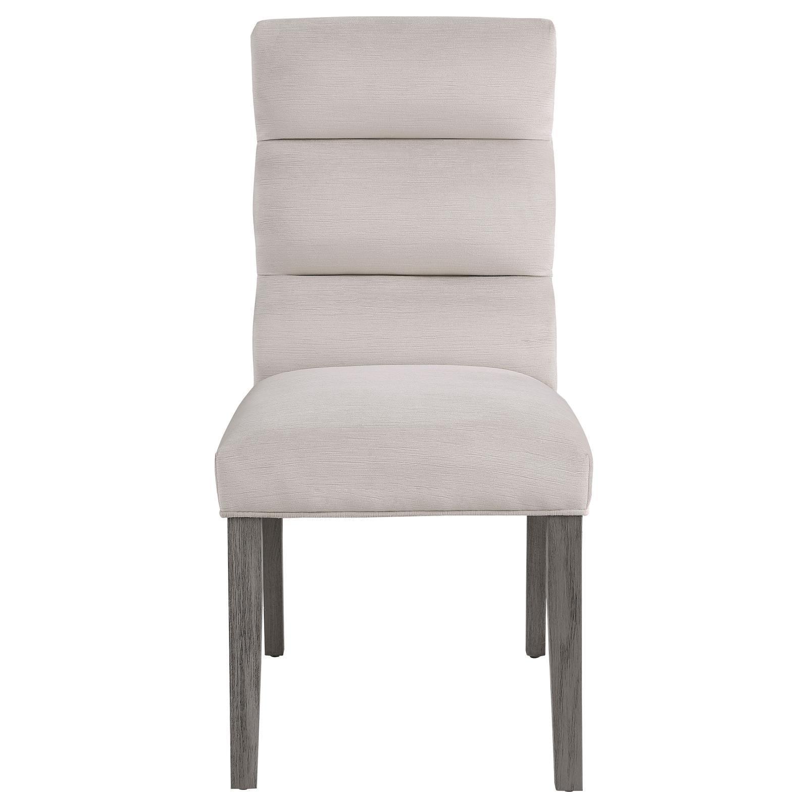 Carla Upholstered Dining Side Chair Stone (Set Of 2) 106683 - Ella Furniture