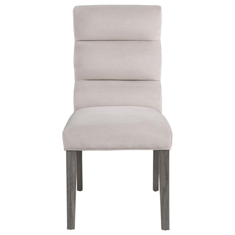 Carla Upholstered Dining Side Chair Stone (Set Of 2) 106683 - Ella Furniture