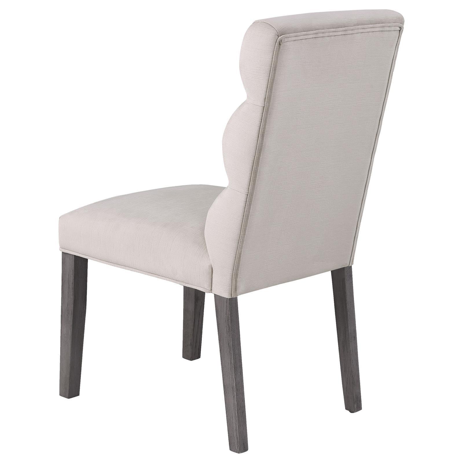 Carla Upholstered Dining Side Chair Stone (Set Of 2) 106683 - Ella Furniture