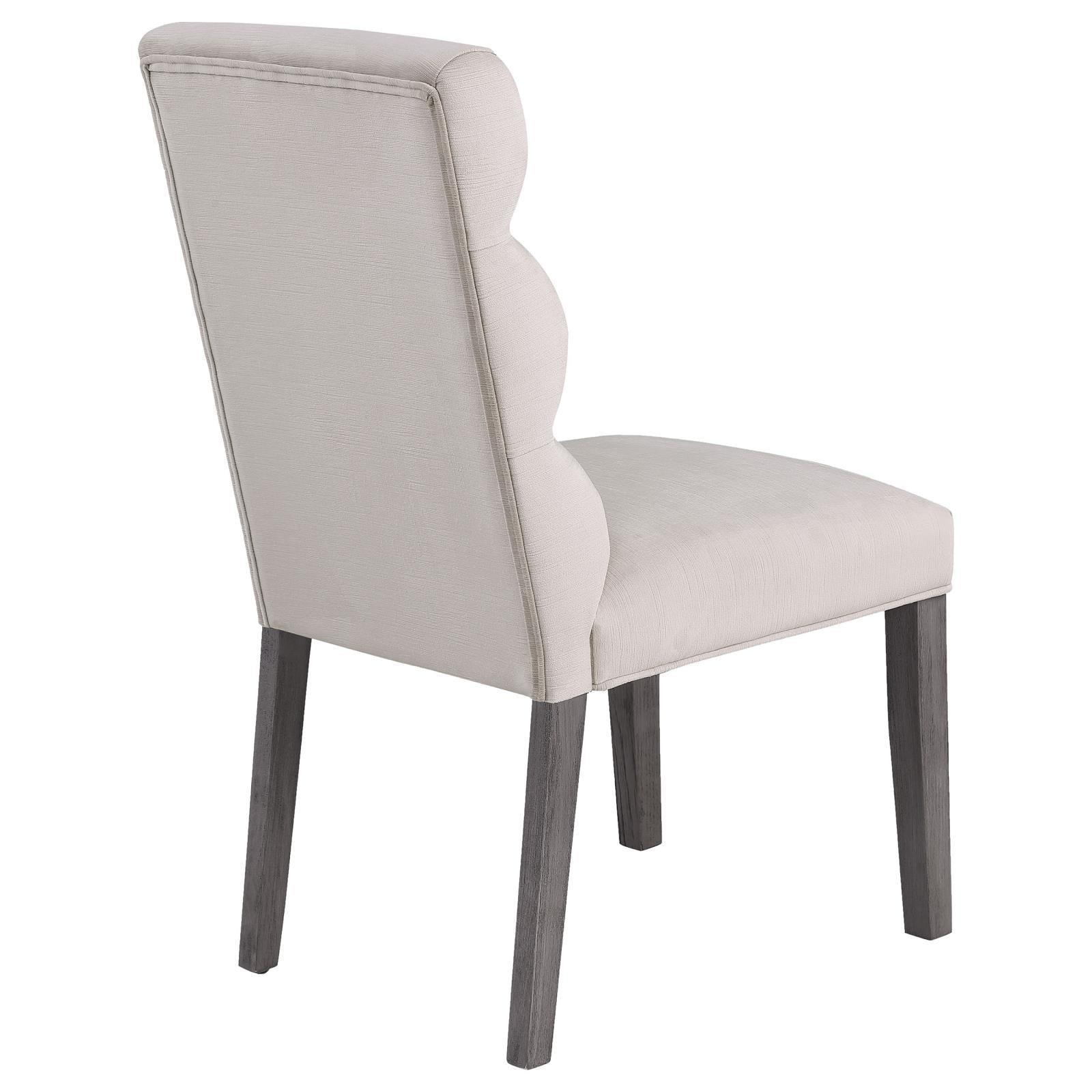 Carla Upholstered Dining Side Chair Stone (Set Of 2) 106683 - Ella Furniture