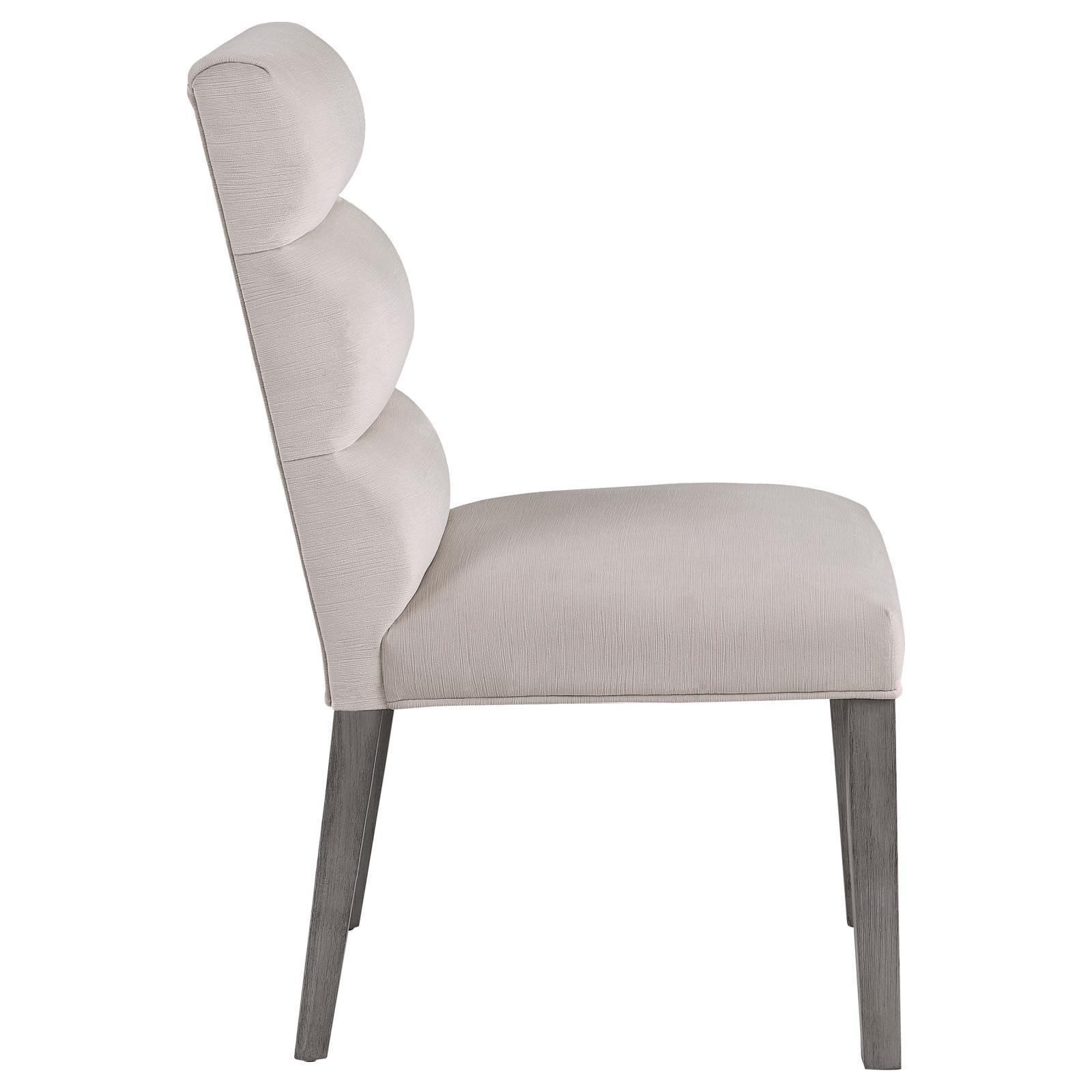 Carla Upholstered Dining Side Chair Stone (Set Of 2) 106683 - Ella Furniture