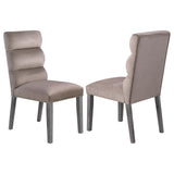 Carla Upholstered Dining Side Chair Stone (Set Of 2) 106684 - Ella Furniture