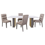 Carla Upholstered Dining Side Chair Stone (Set Of 2) 106684 - Ella Furniture
