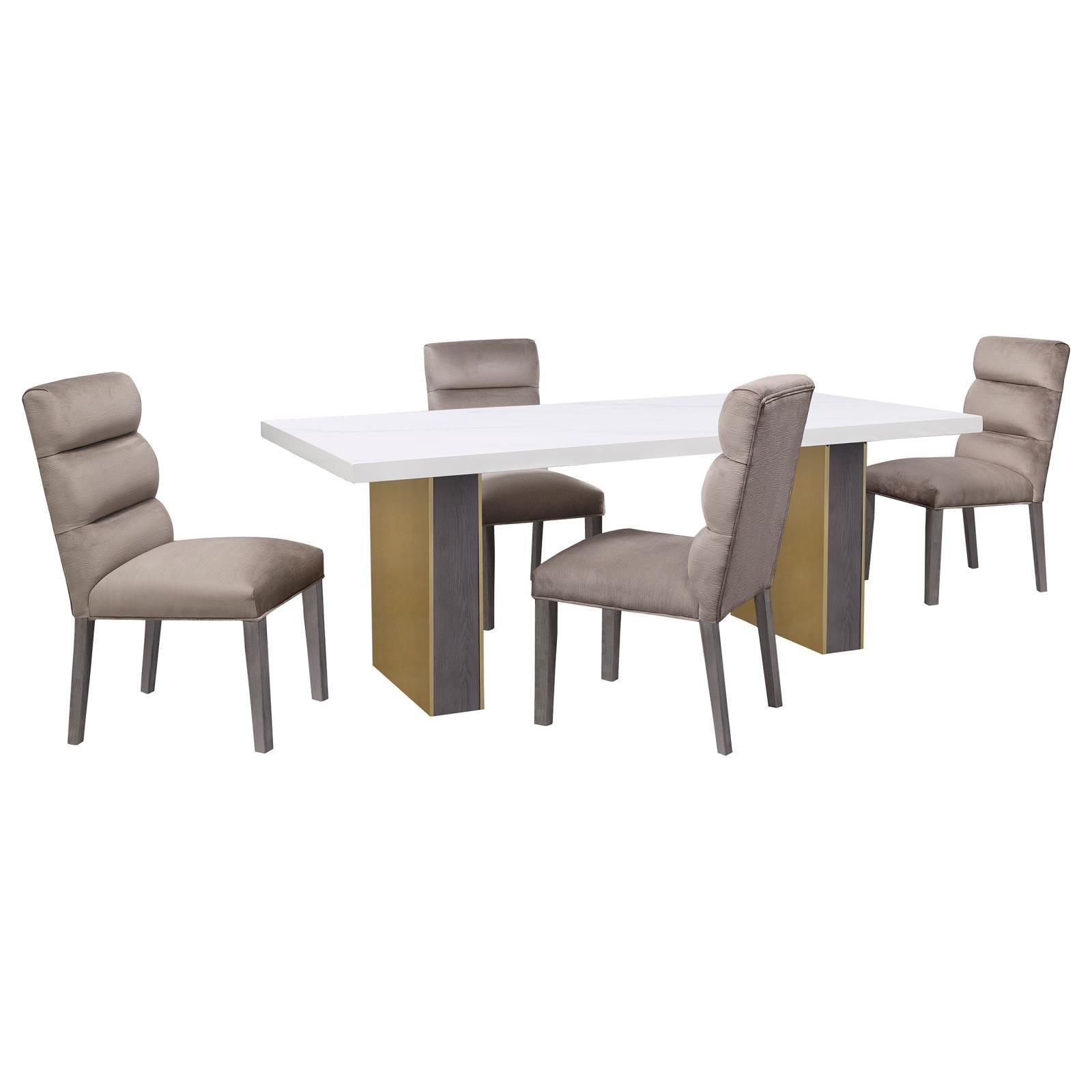 Carla Upholstered Dining Side Chair Stone (Set Of 2) 106684 - Ella Furniture
