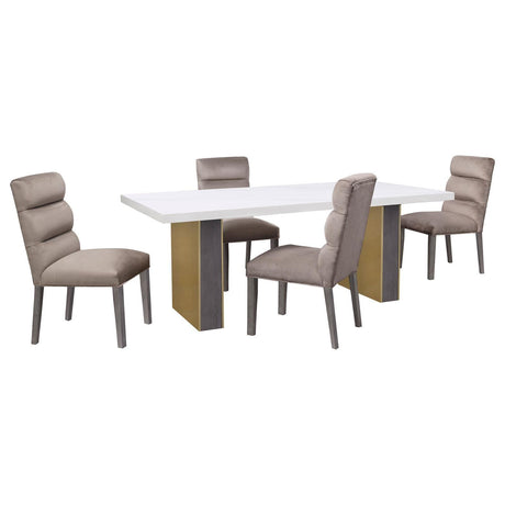 Carla Upholstered Dining Side Chair Stone (Set Of 2) 106684 - Ella Furniture