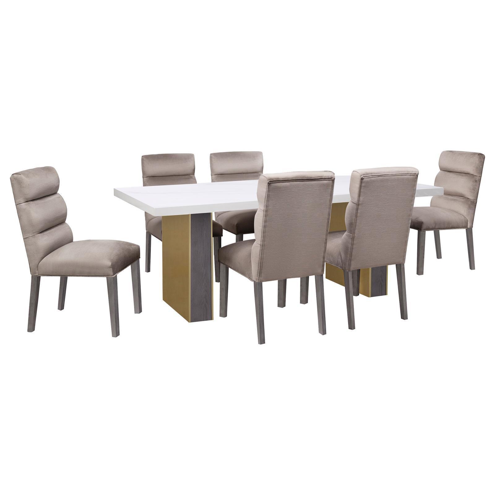 Carla Upholstered Dining Side Chair Stone (Set Of 2) 106684 - Ella Furniture