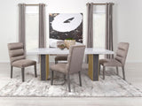 Carla Upholstered Dining Side Chair Stone (Set Of 2) 106684 - Ella Furniture