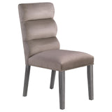 Carla Upholstered Dining Side Chair Stone (Set Of 2) 106684 - Ella Furniture