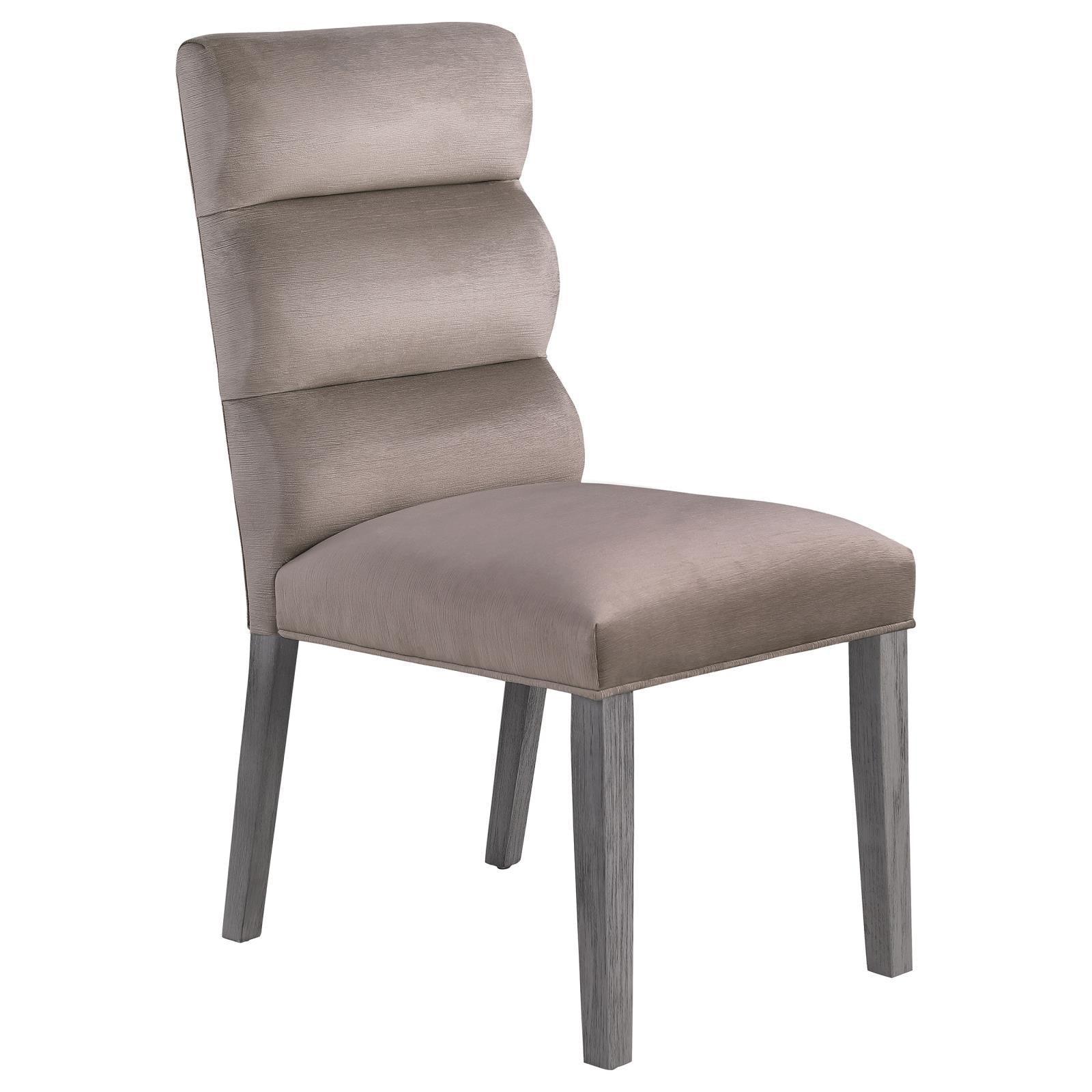Carla Upholstered Dining Side Chair Stone (Set Of 2) 106684 - Ella Furniture