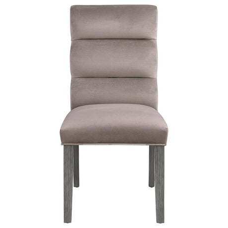 Carla Upholstered Dining Side Chair Stone (Set Of 2) 106684 - Ella Furniture