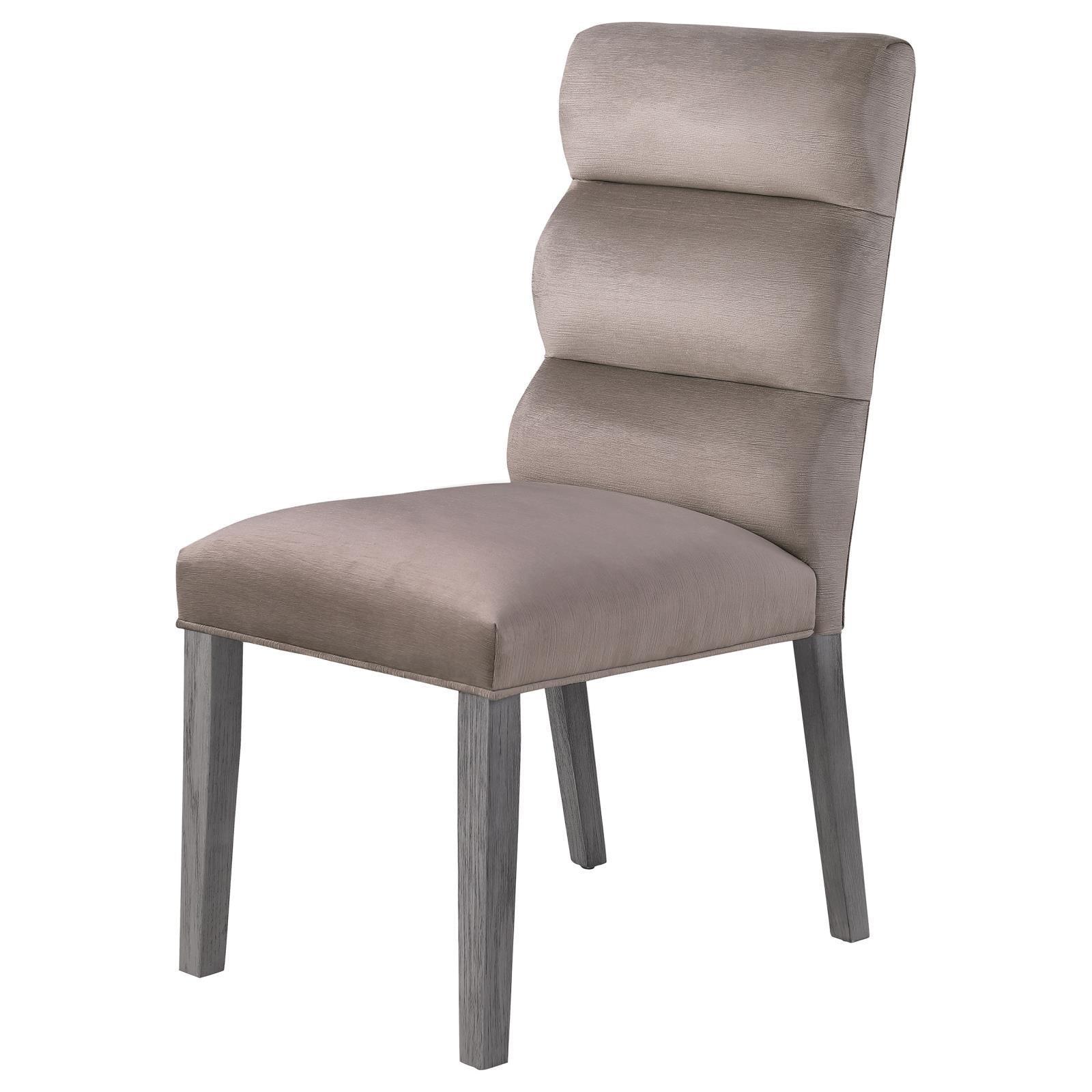 Carla Upholstered Dining Side Chair Stone (Set Of 2) 106684 - Ella Furniture