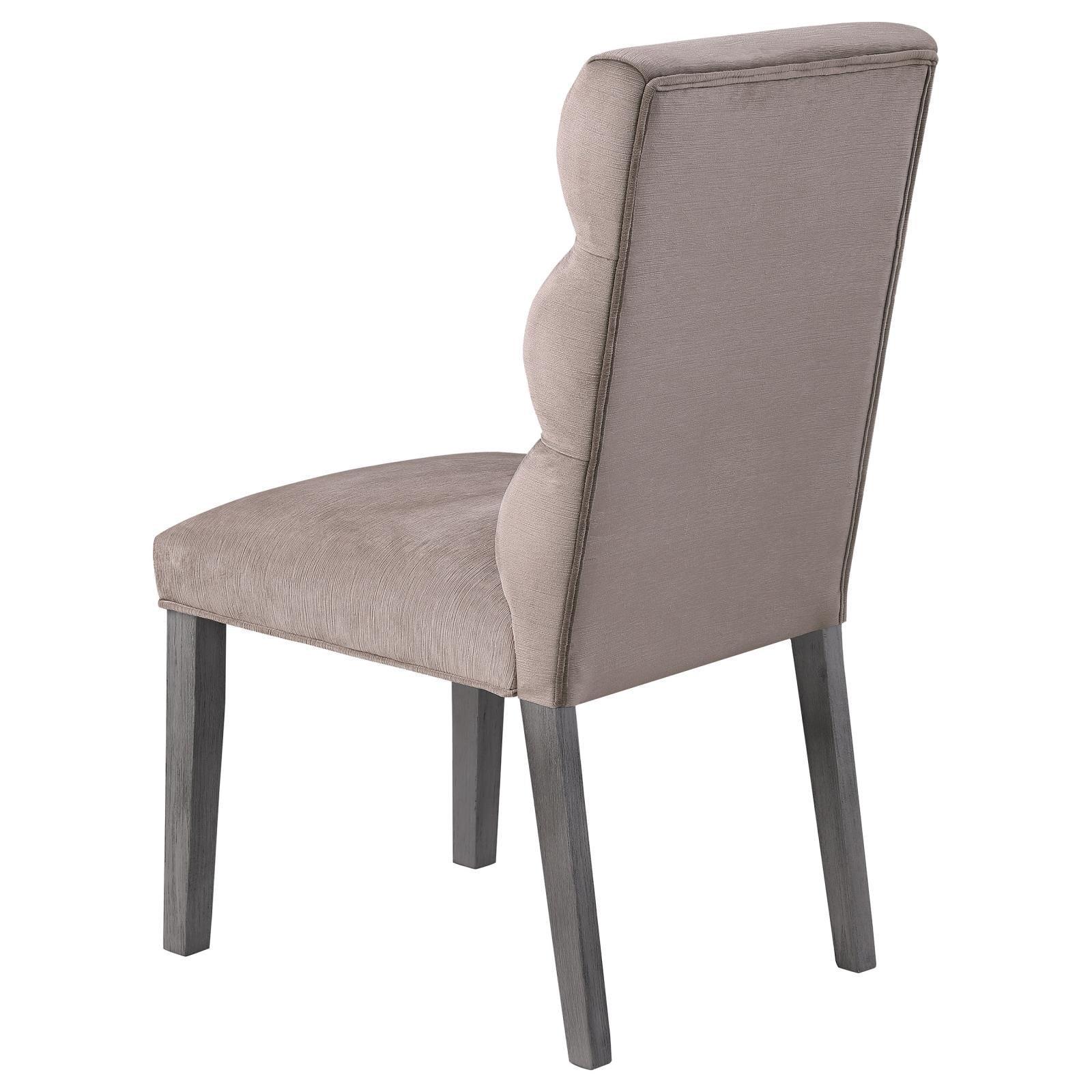 Carla Upholstered Dining Side Chair Stone (Set Of 2) 106684 - Ella Furniture