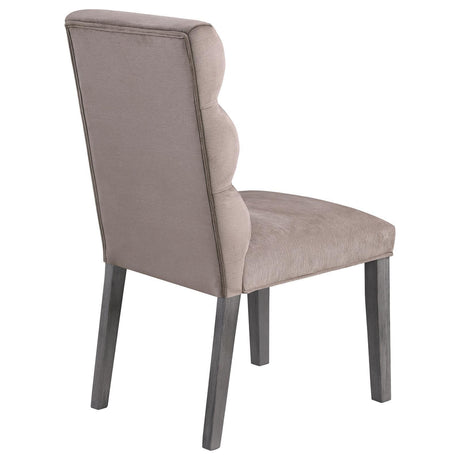 Carla Upholstered Dining Side Chair Stone (Set Of 2) 106684 - Ella Furniture