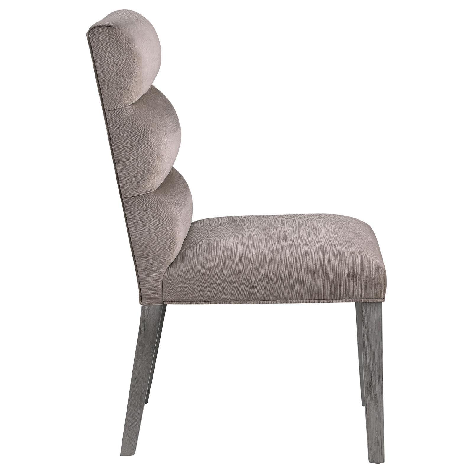 Carla Upholstered Dining Side Chair Stone (Set Of 2) 106684 - Ella Furniture