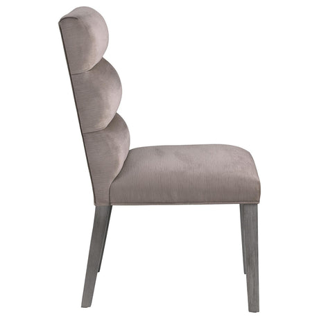 Carla Upholstered Dining Side Chair Stone (Set Of 2) 106684 - Ella Furniture