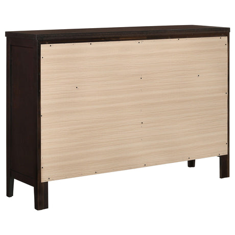 Carlton Cappuccino And Black Upholstered Panel Bedroom Set - Ella Furniture