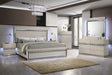 Carrara Modern Grey Wood Grain Bedroom Set with Integrated LED Lighting and Jewelry Drawer from Ella Furniture