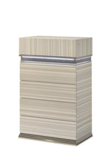 Carrara Modern Grey Wood Grain Bedroom Set with Integrated LED Lighting and Jewelry Drawer view 8