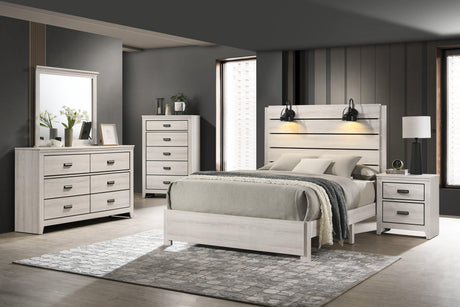 Carter White Modern Contemporary Solid Wood And Veneers 2-Drawers Nightstand - Ella Furniture